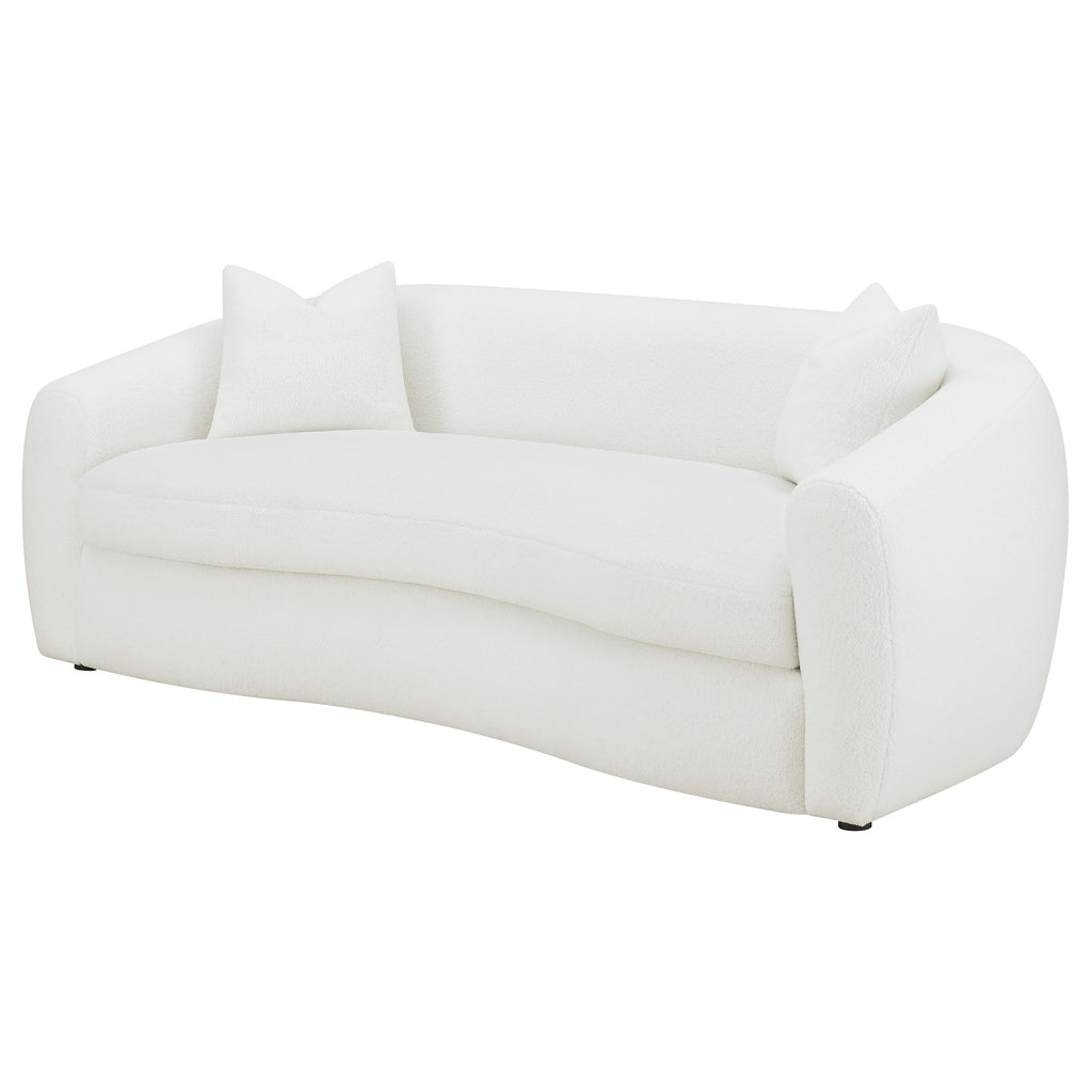 Isabella Faux Sheepskin Upholstered Sofa Natural