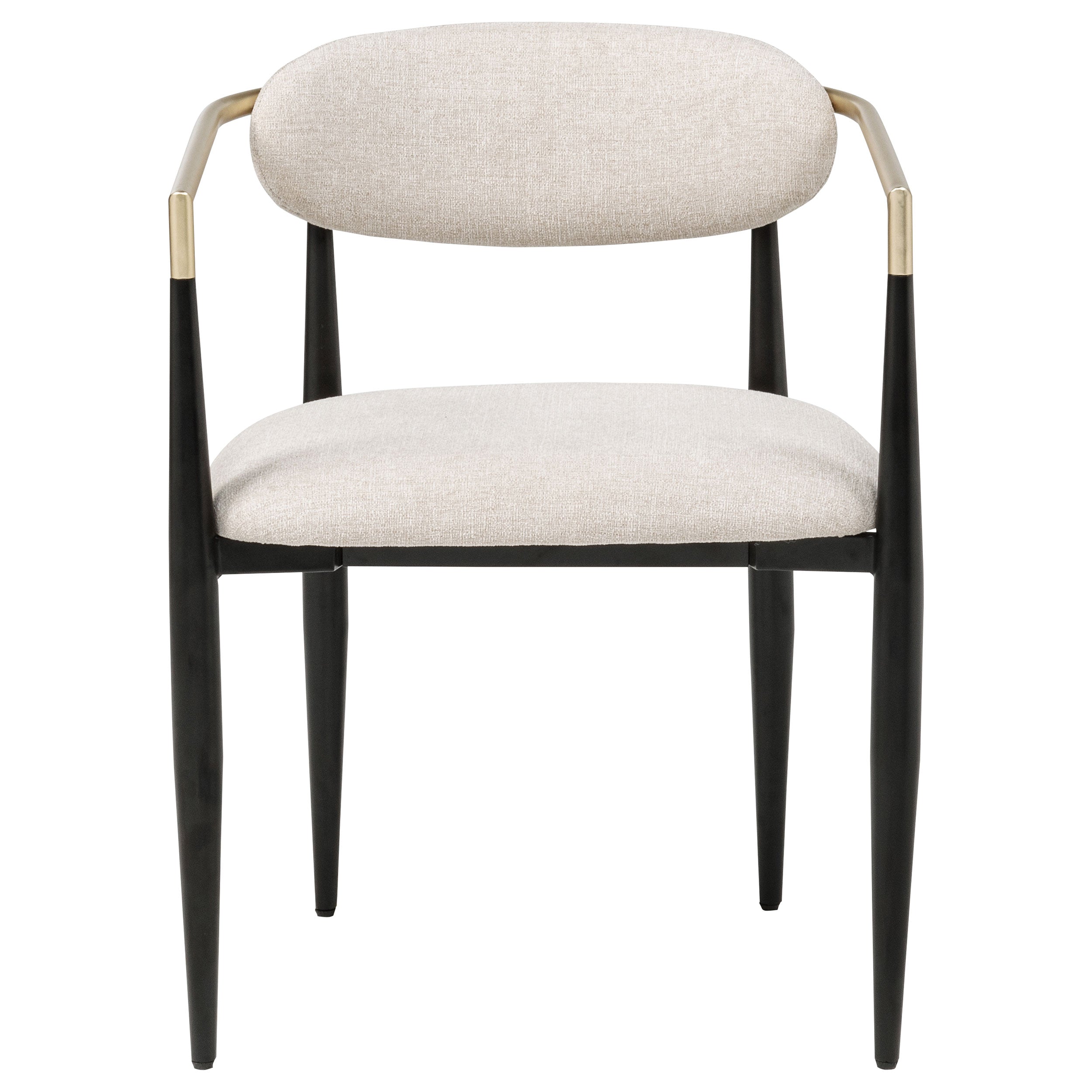 Bradbury Fabric Upholstered Dining Arm Chair Beige (Set of 2)