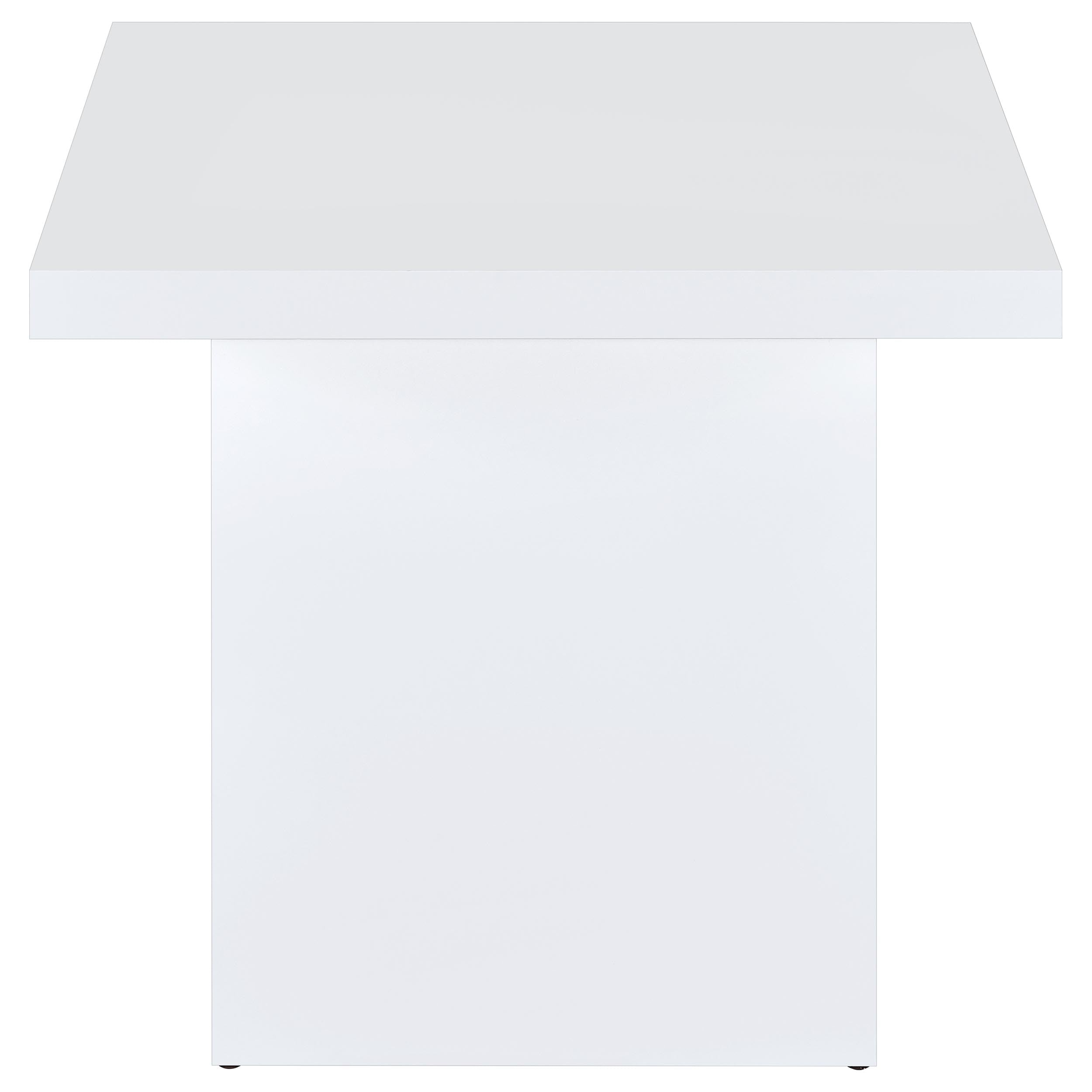 Devar 2-piece Square Coffee End Table Set White High Gloss
