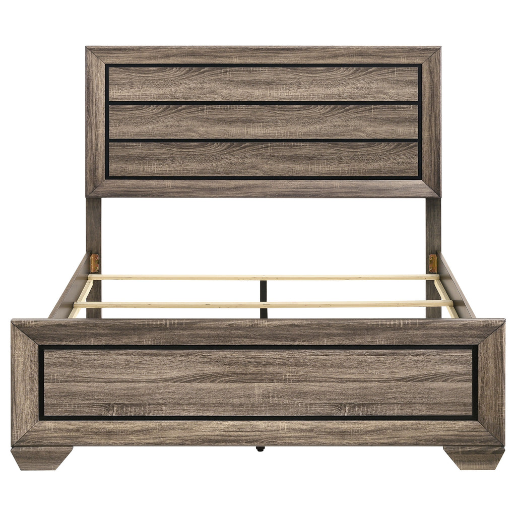 Kauffman Wood Queen Panel Bed Washed Taupe