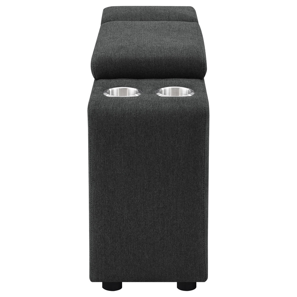 Collins Upholstered Modular Storage Console Dark Grey