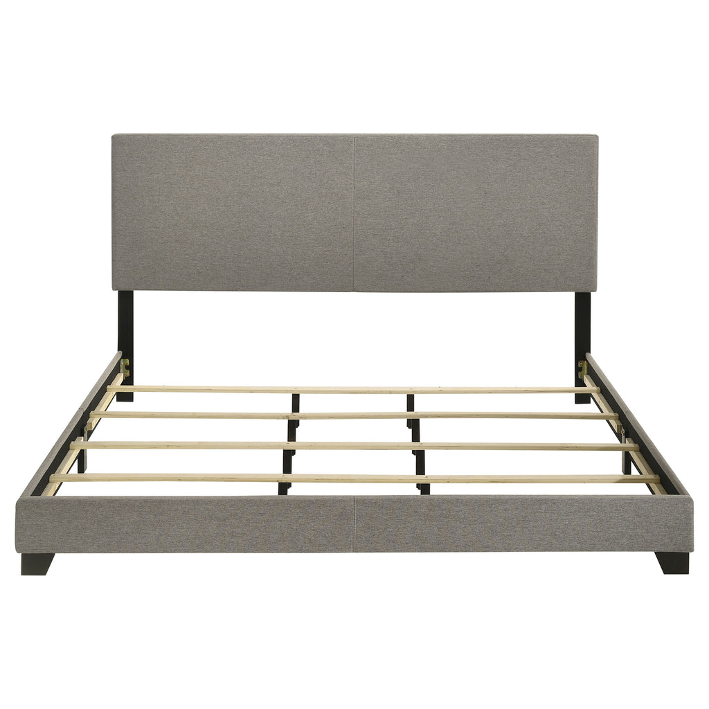 Dorian Fabric Upholstered Eastern King Panel Bed Taupe