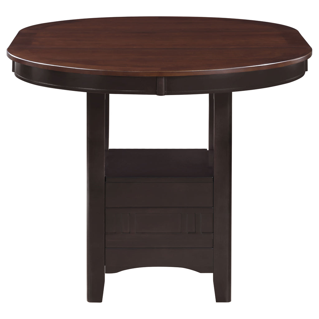 Lavon Oval 60-inch Counter Height Extension Dining Table Chestnut