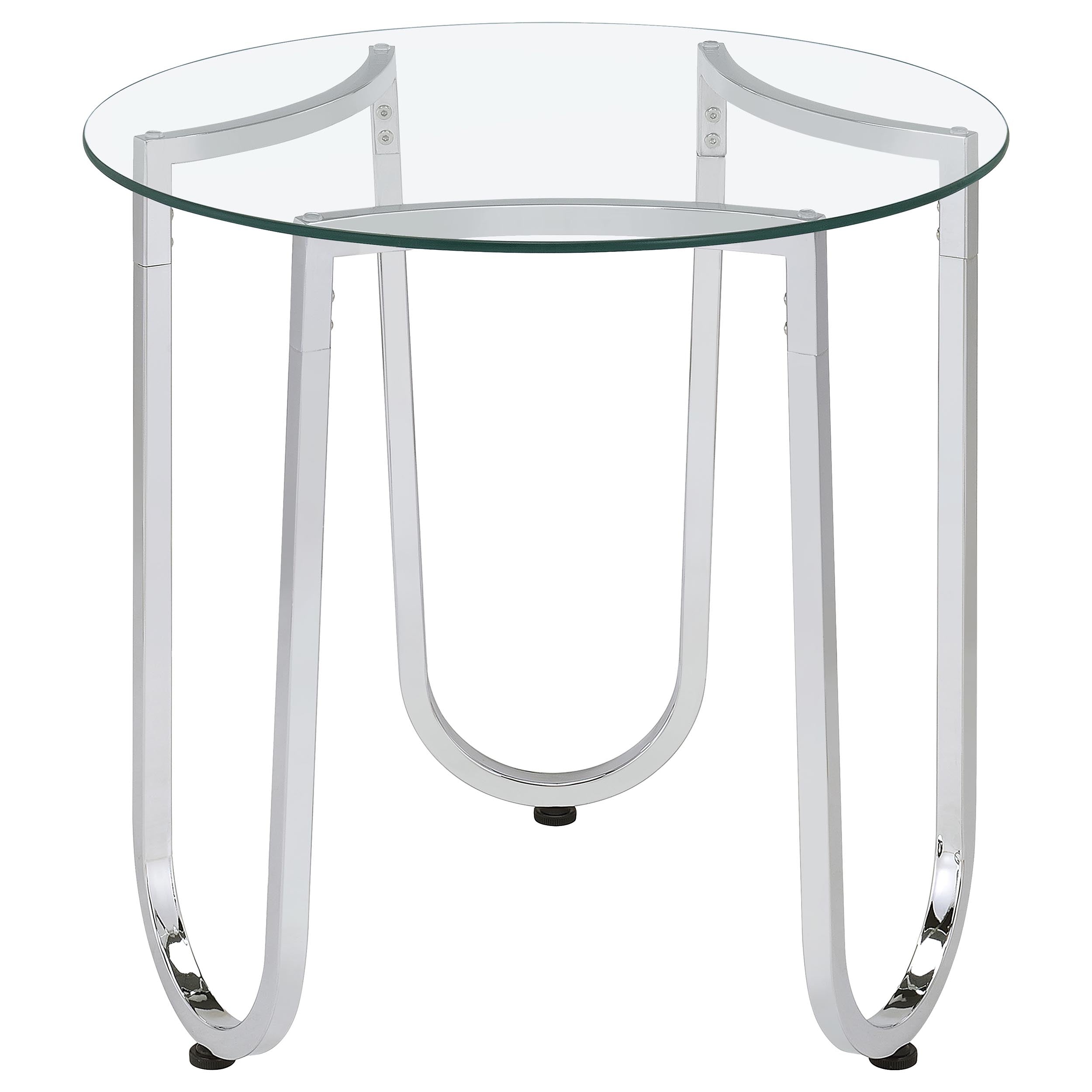 Beller 3-piece Round Tempered Glass Top Coffee Table Set Chrome