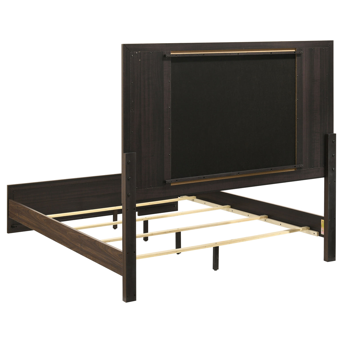 Etienne Queen Velvet Upholstered Panel Bed Walnut