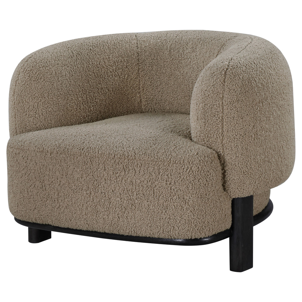 Lawler Upholstered Barrel Back Accent Chair Brown and Black