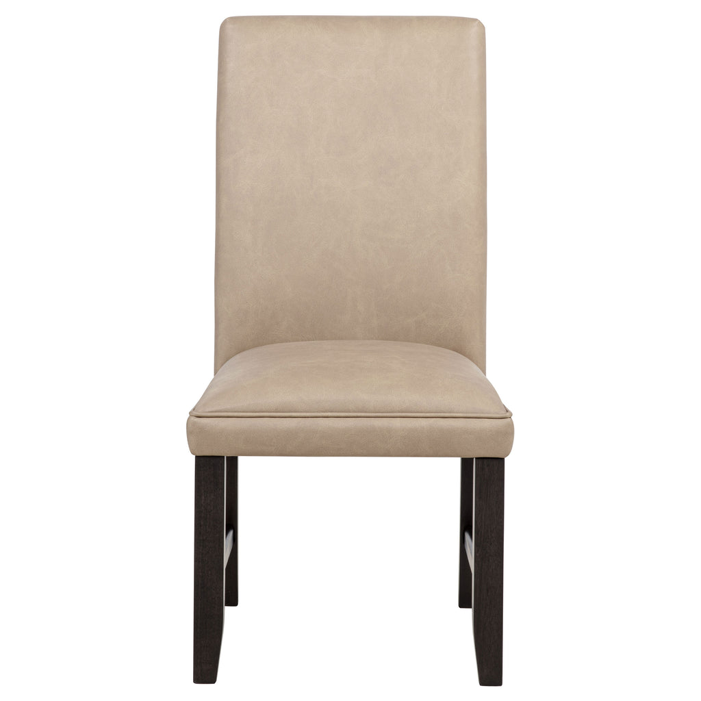 Averill Faux Leatherette Upholstered Dining Side Chair Tan (Set of 2)