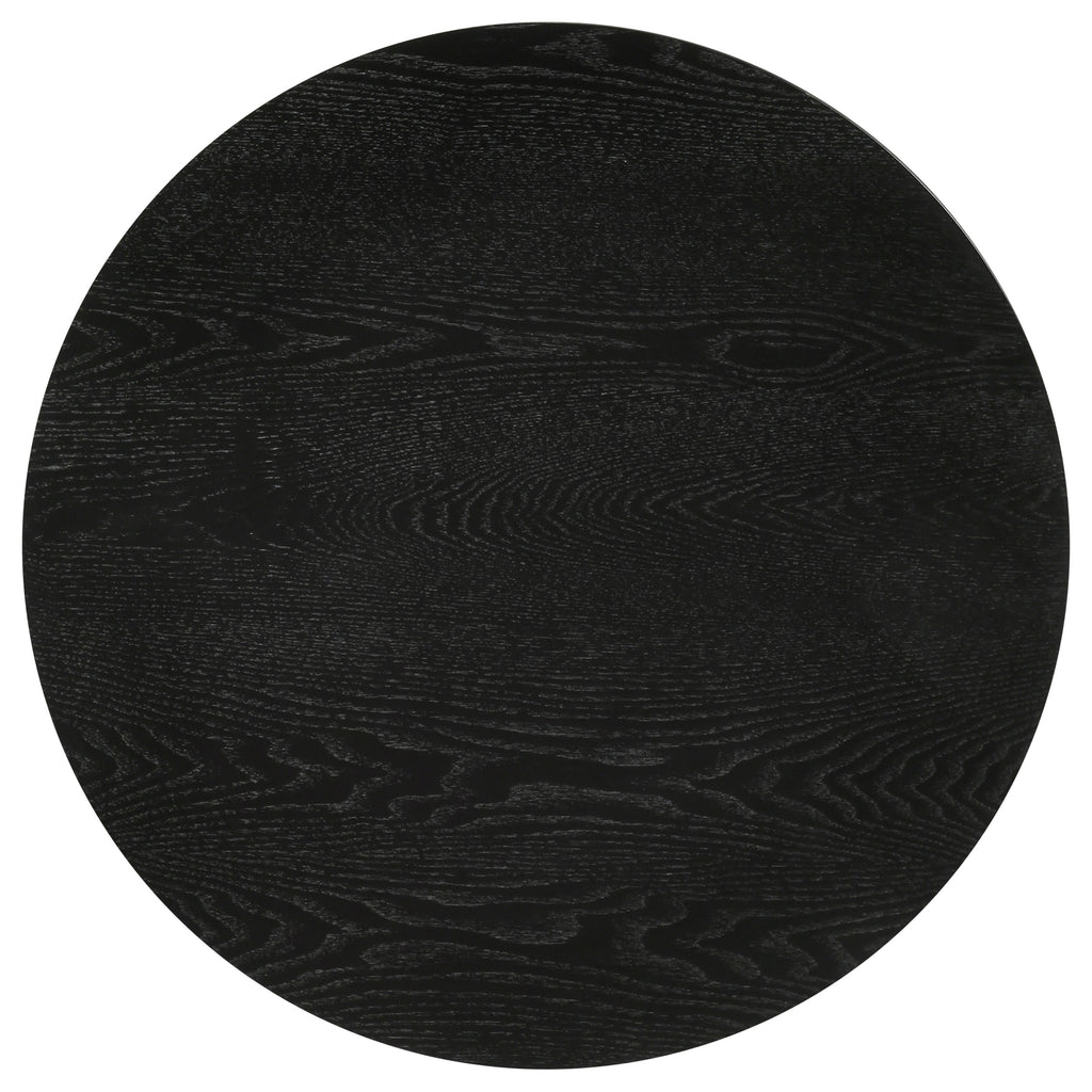 Strouse 47-inch Round Wood End Table Black