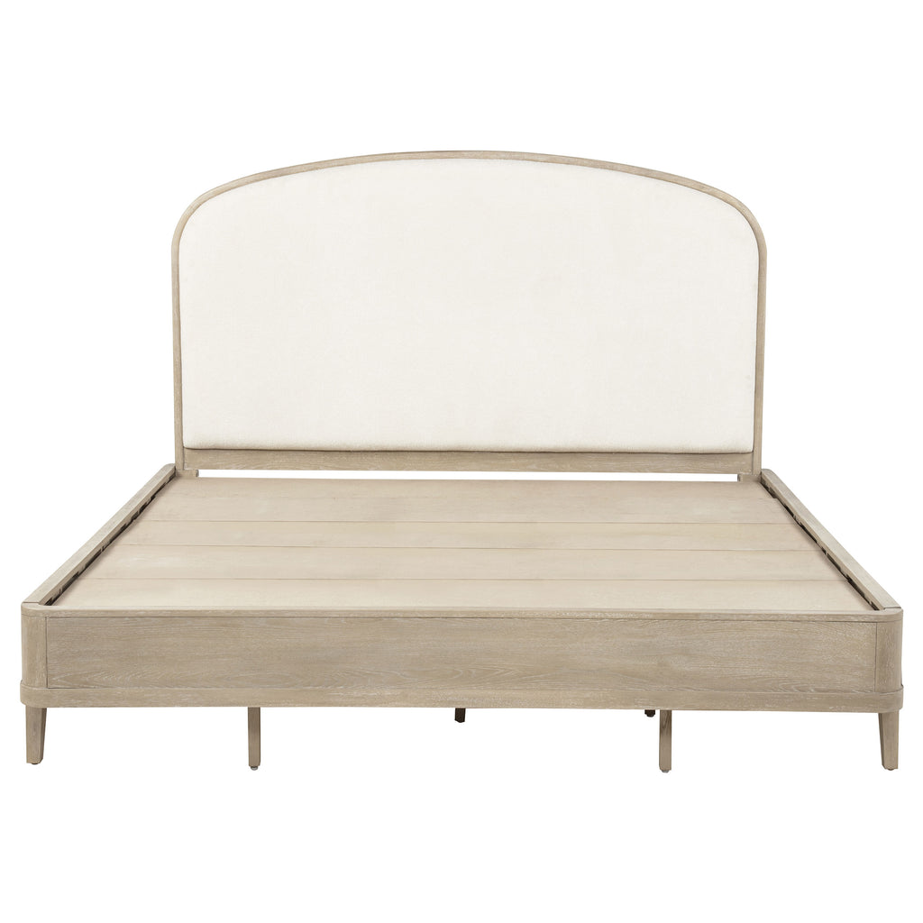 Lucaire California King Upholstered Panel Bed Sandstone
