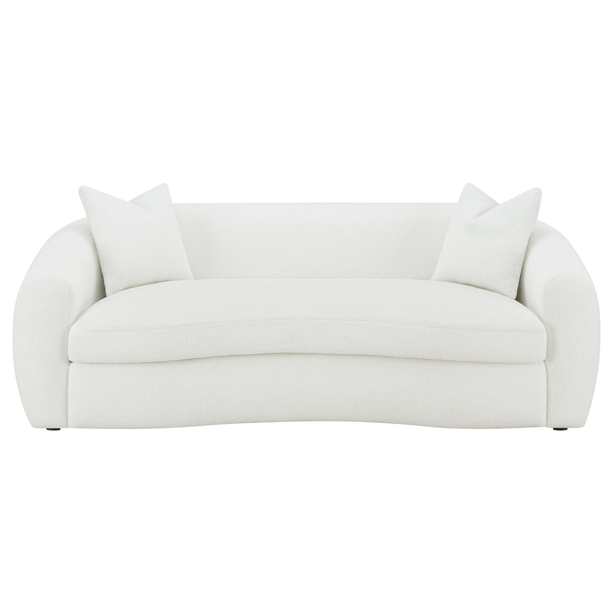 Isabella 2-piece Faux Sheepskin Upholstered Sofa Set Natural