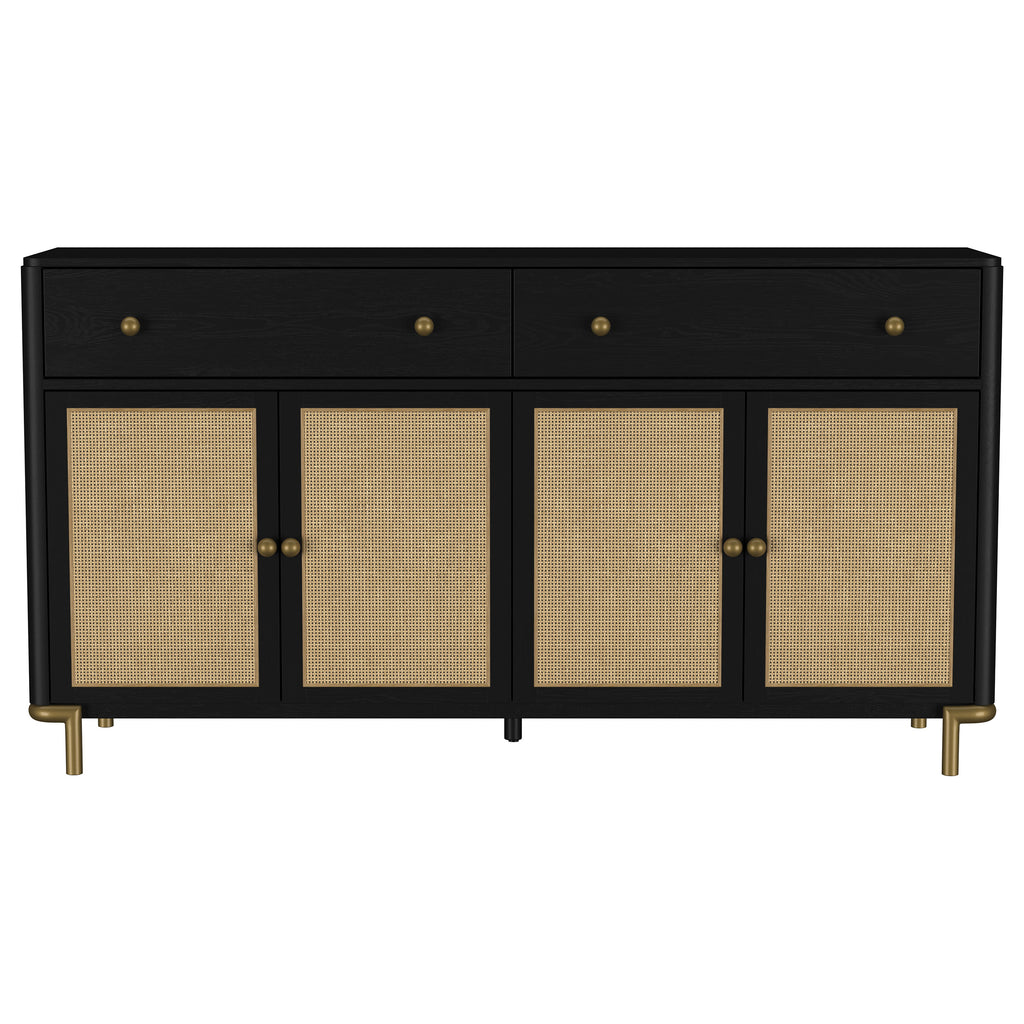 Arini 2-drawer Cane Door Dining Sideboard Server Black