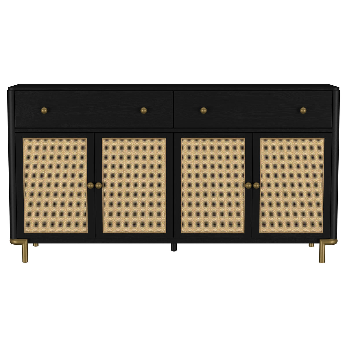 Arini 2-drawer Cane Door Dining Sideboard Server Black