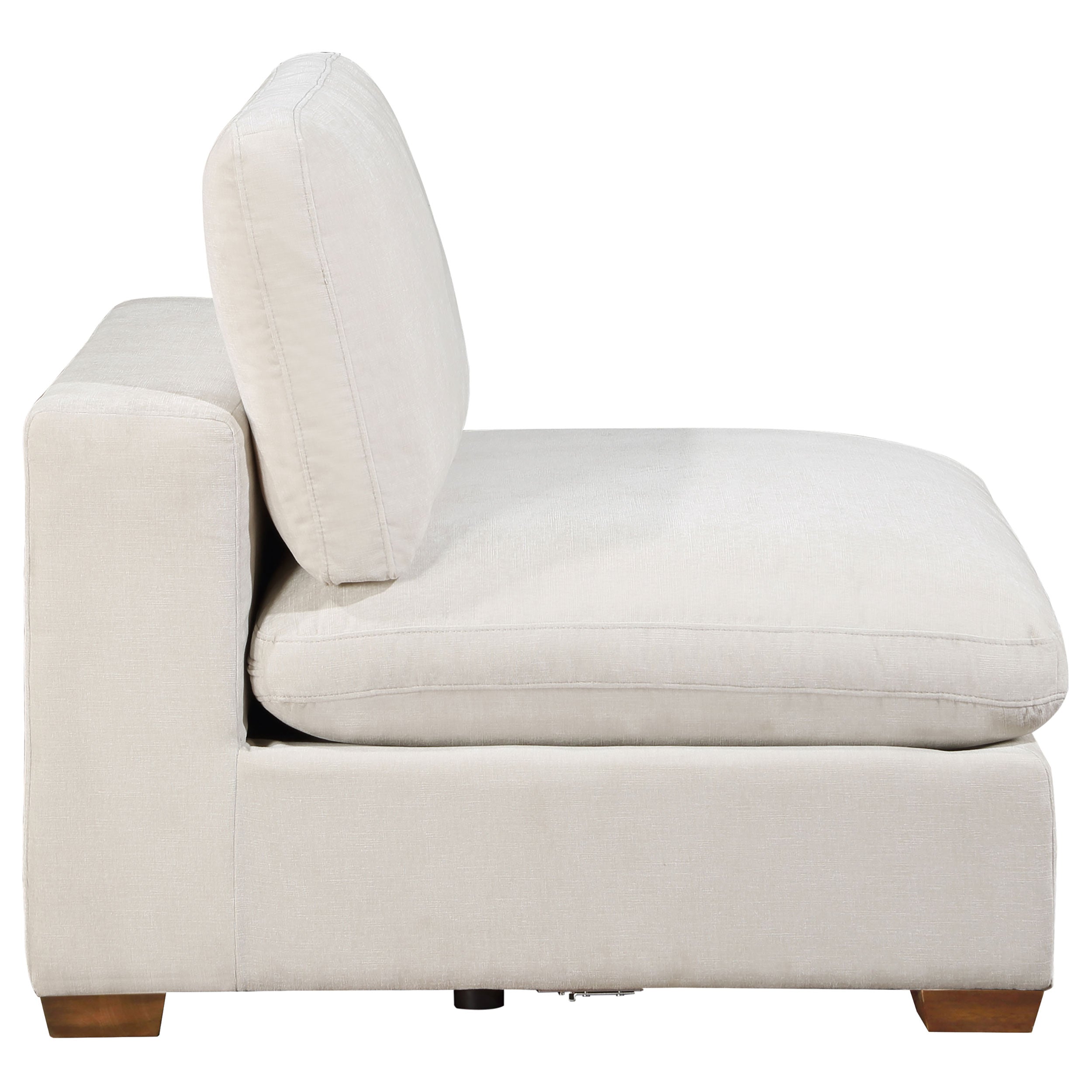Cloud Lux Upholstered Armless Chair Sand Beige