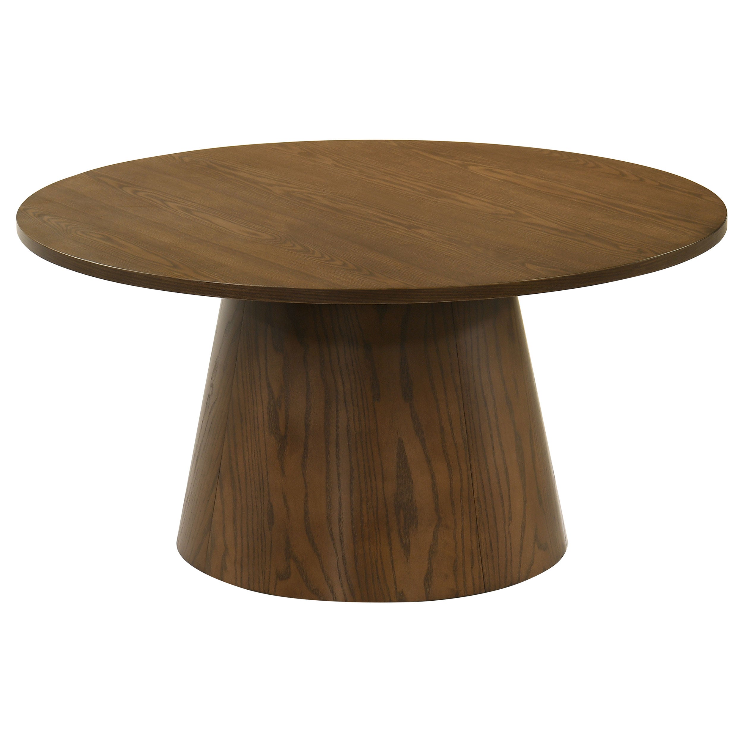 Franklin 2-piece Round Pedestal Coffee Table Set Dark Brown