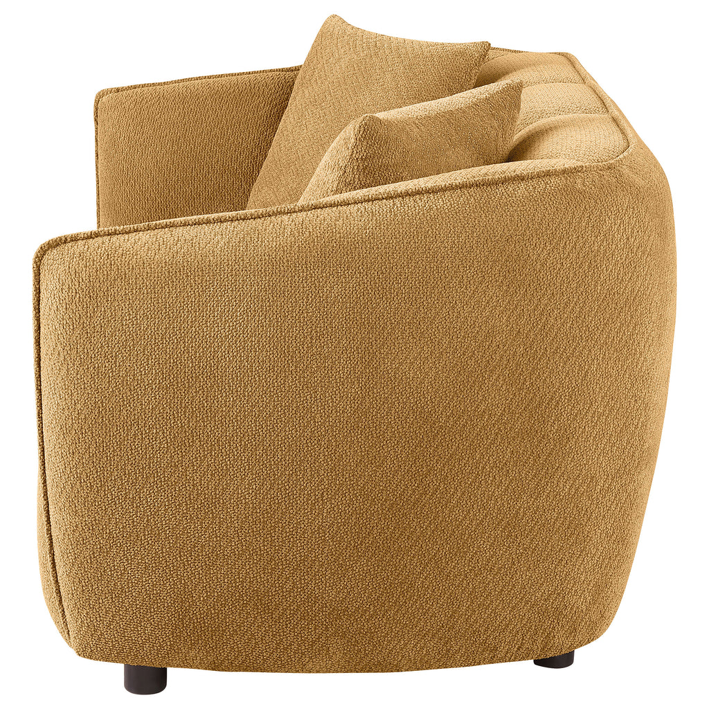 Aleisha Fabric Upholstered Loveseat Mustard Yellow