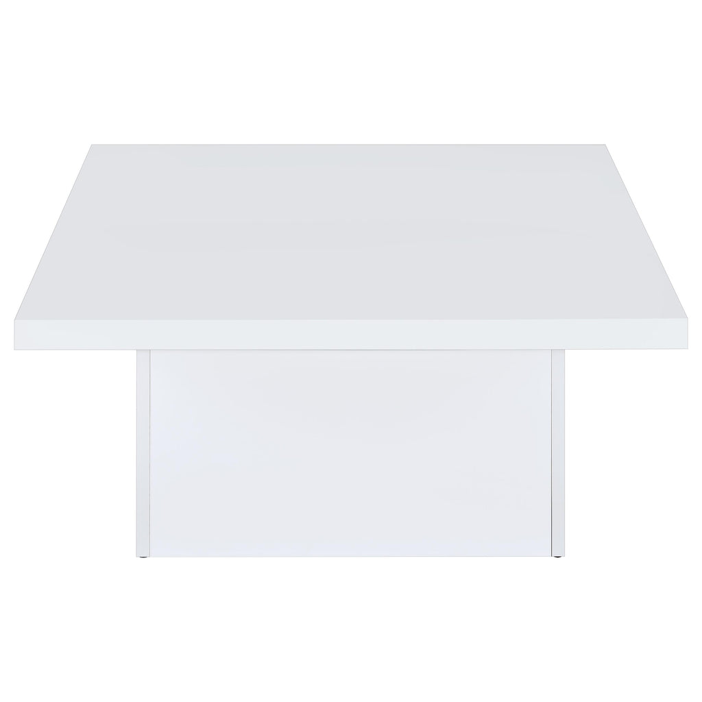 Devar Square Engineered Wood Coffee Table White High Gloss