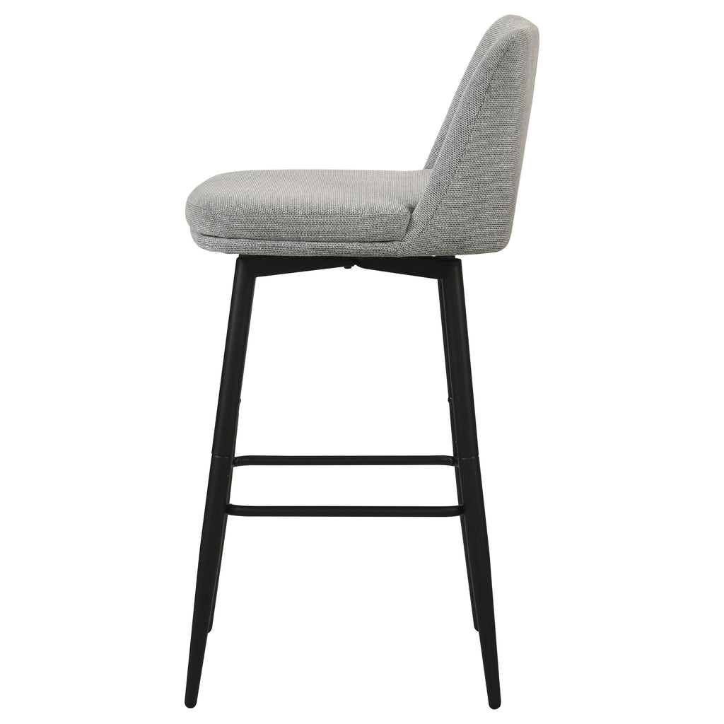 Mellor Fabric Upholstered Swivel Bar Chair Grey (Set of 2)