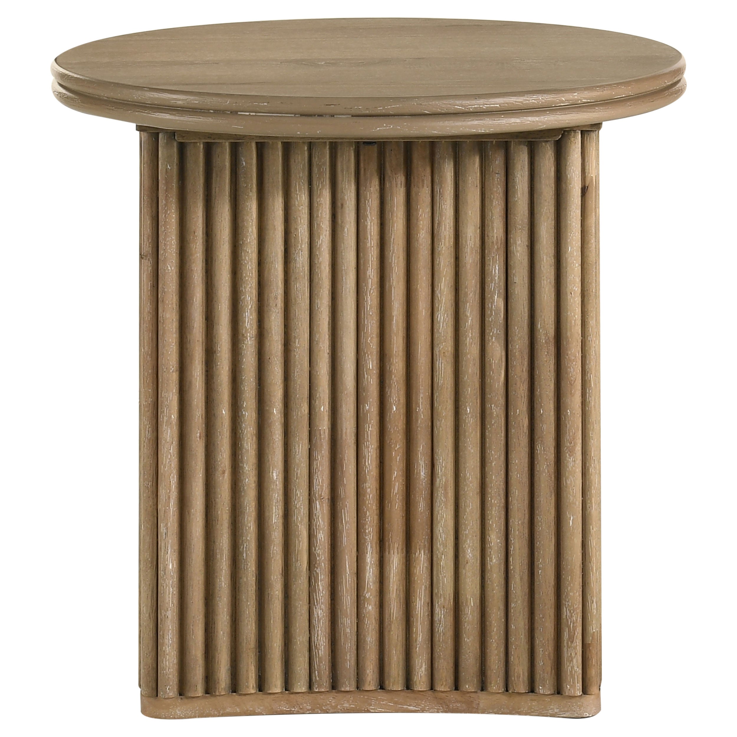 Adina 3-piece Round Coffee Table Set Distressed Light Brown