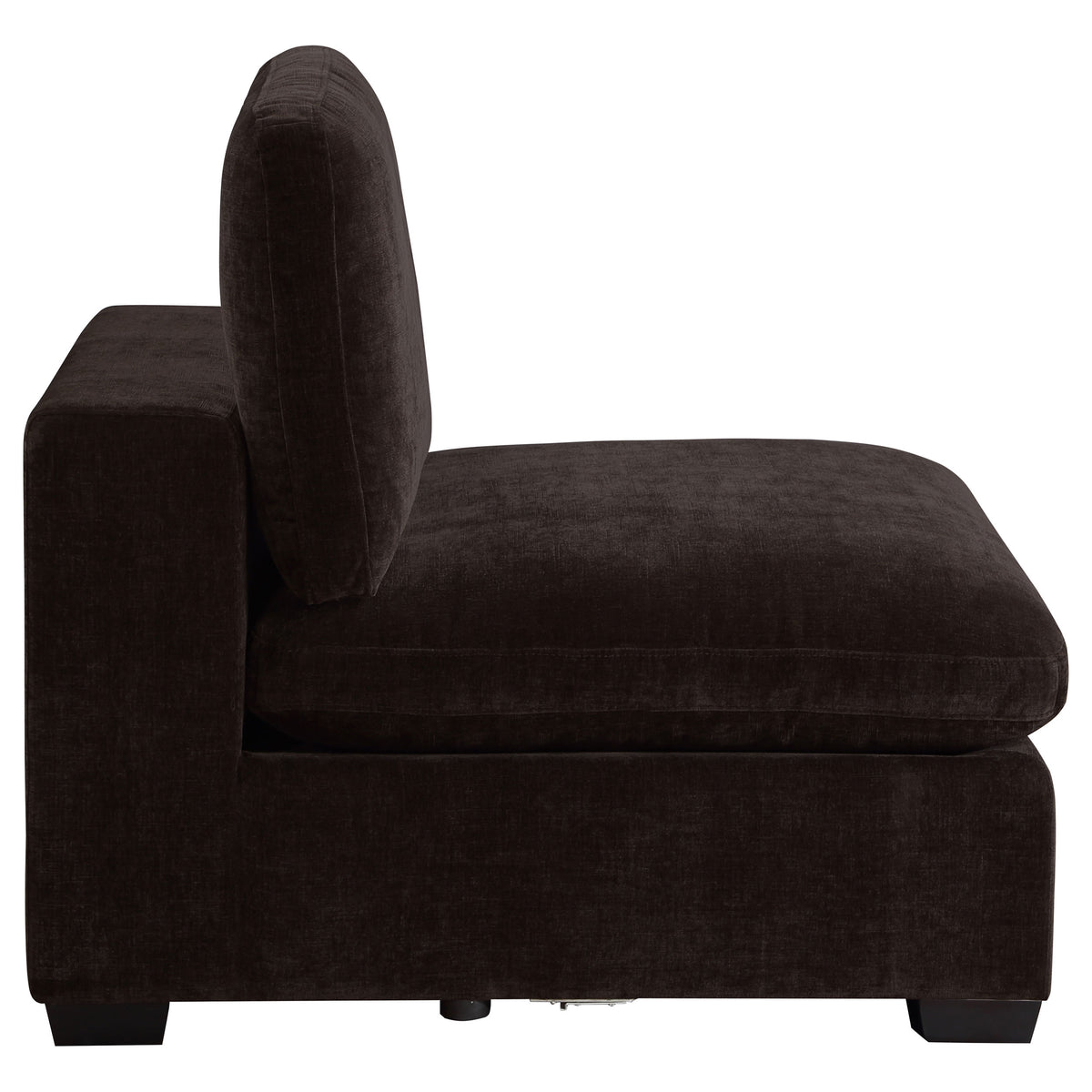 Cloud Lux Upholstered Armless Chair Dark Chocolate