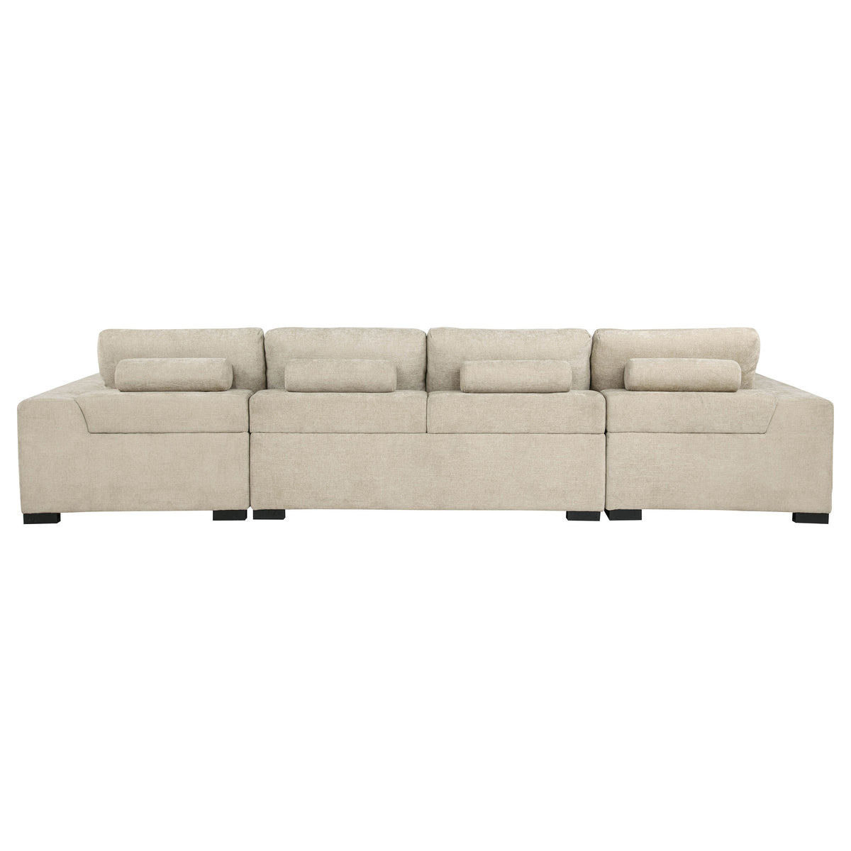 Cannella U-Shaped Double Chaise Upholstered Sectional Sofa Beige