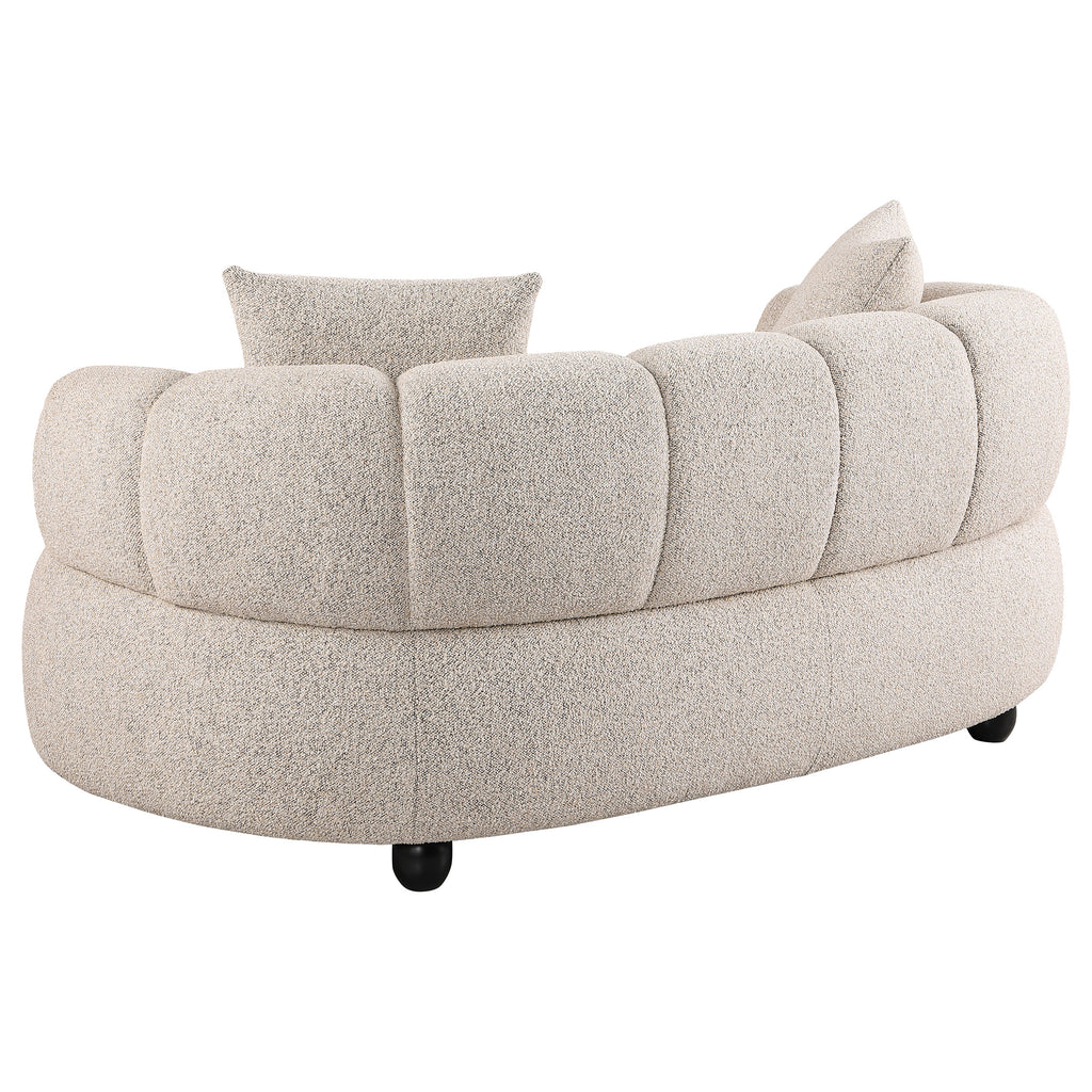 Whitney 2-Piece Contemporary Channel Tufted Woven Fabric Sofa Set Pebble