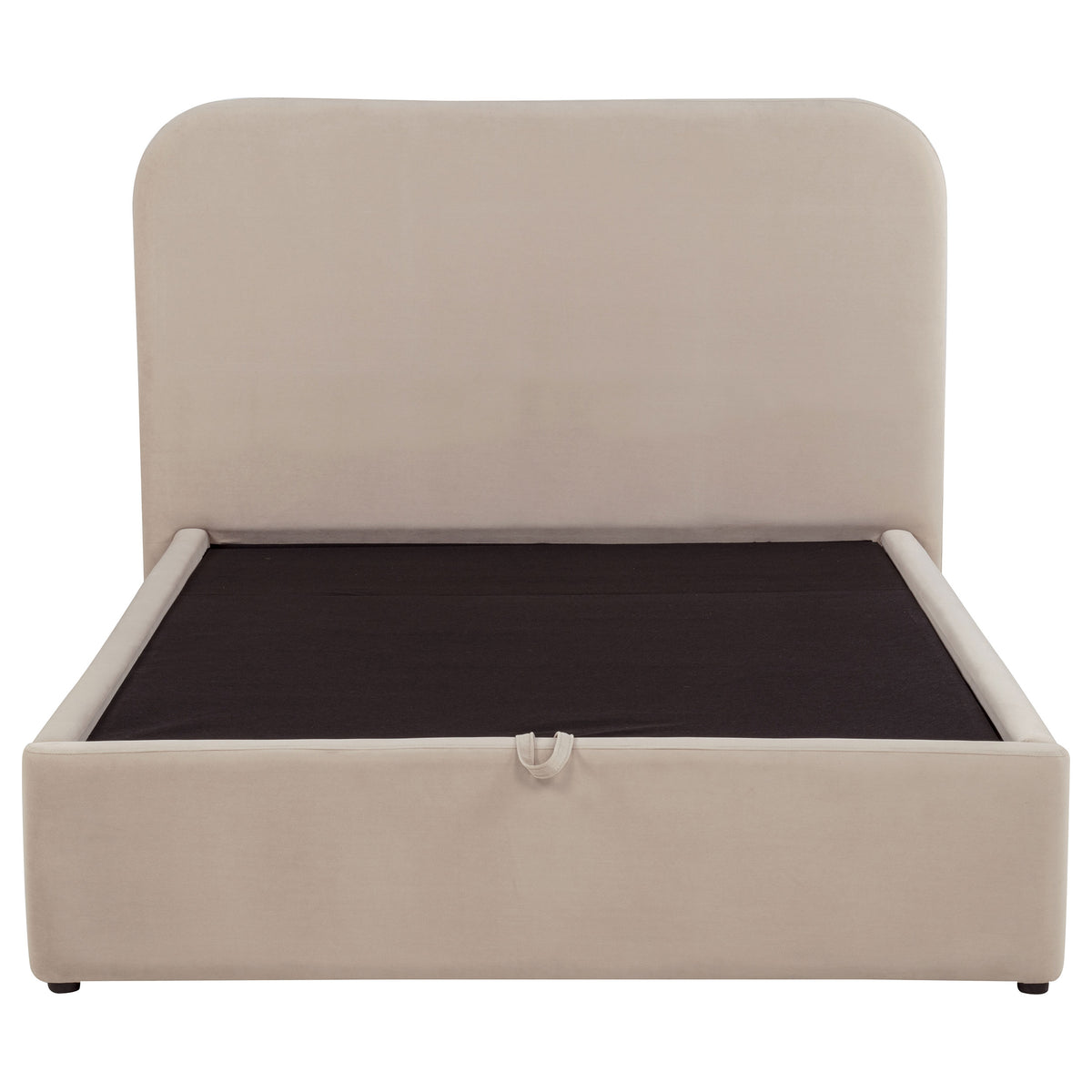 Anders Upholstered Full Storage Lift Platform Bed Beige