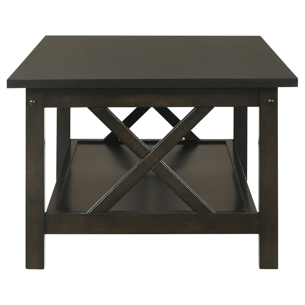 Rachelle 3-piece Rectangular Coffee Table Set Deep Merlot