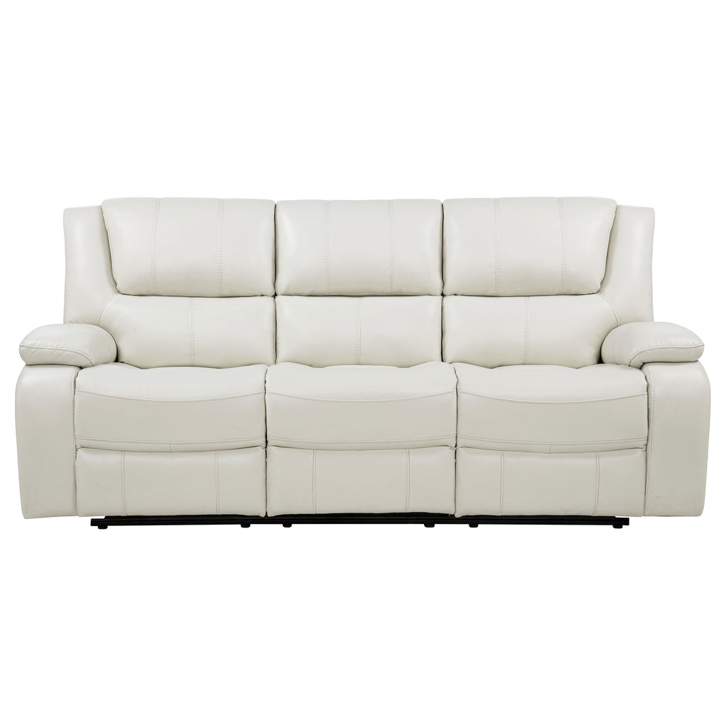 Camila Upholstered Motion Reclining Sofa White