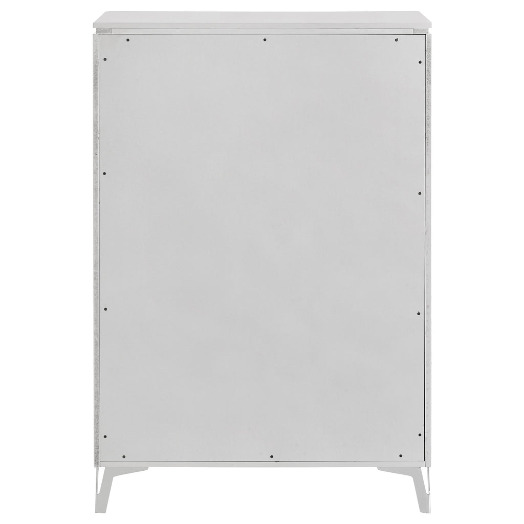 Cassia 5-drawer Bedroom Chest of Drawers White High Gloss
