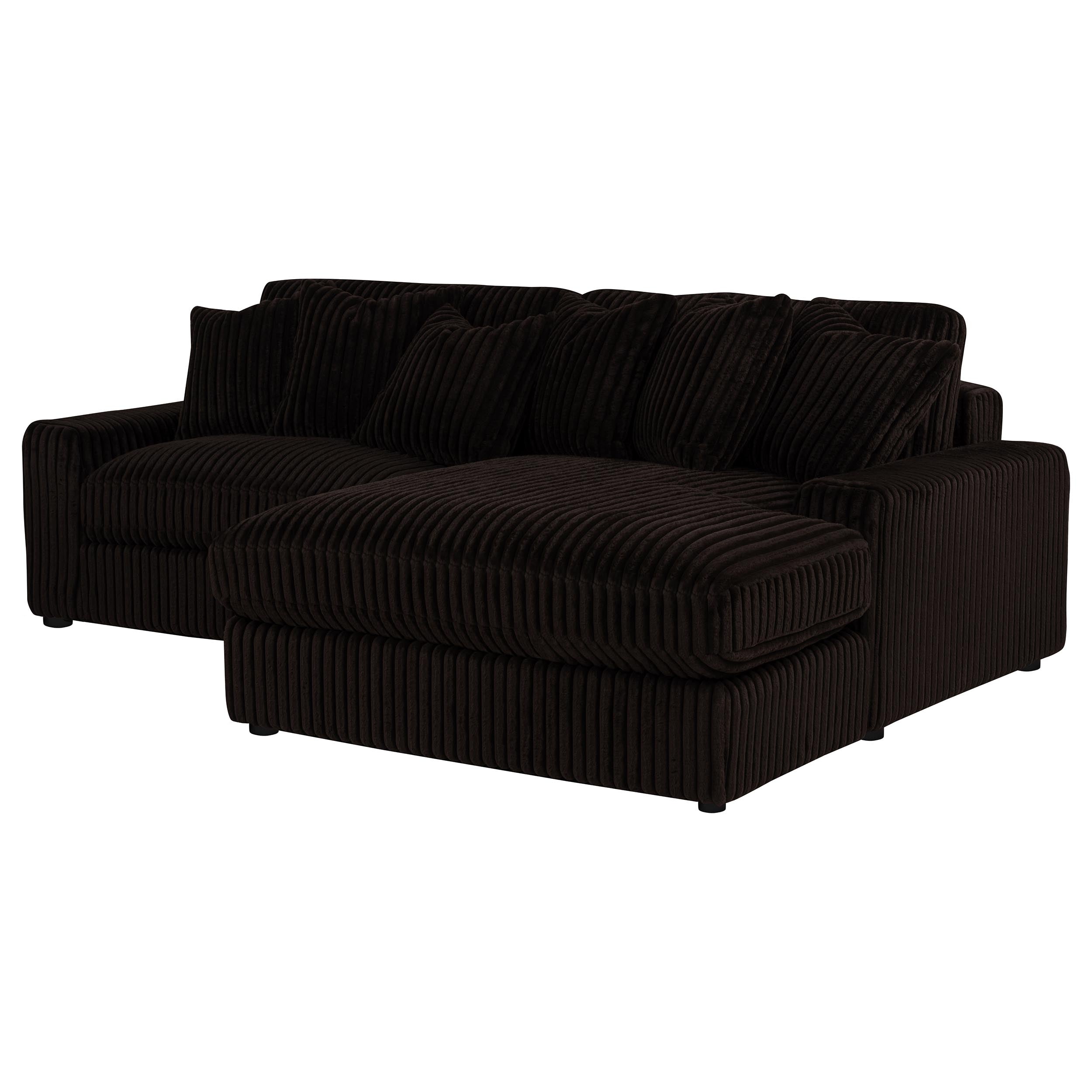 Blaine Upholstered Reversible Chaise Sectional Sofa Chocolate