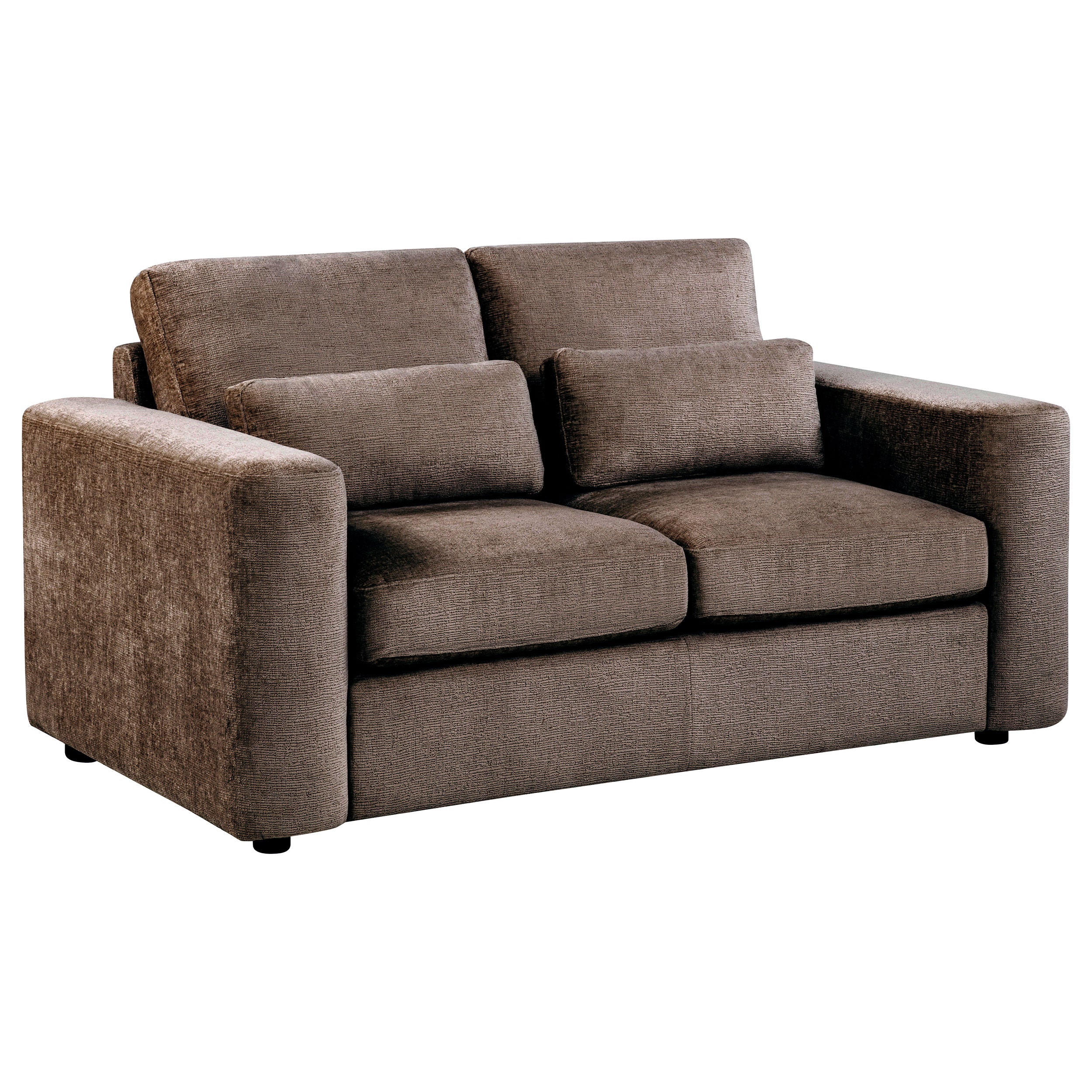 Amador 2-piece Chenille Upholstered Track Arm Sofa Set Chocolate