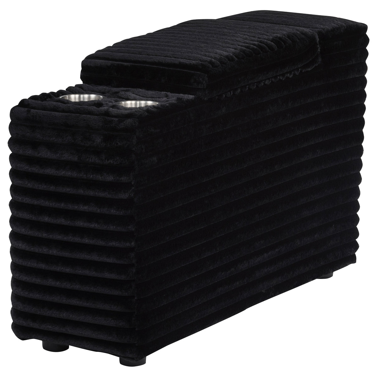 Collins Upholstered Modular Storage Console Black