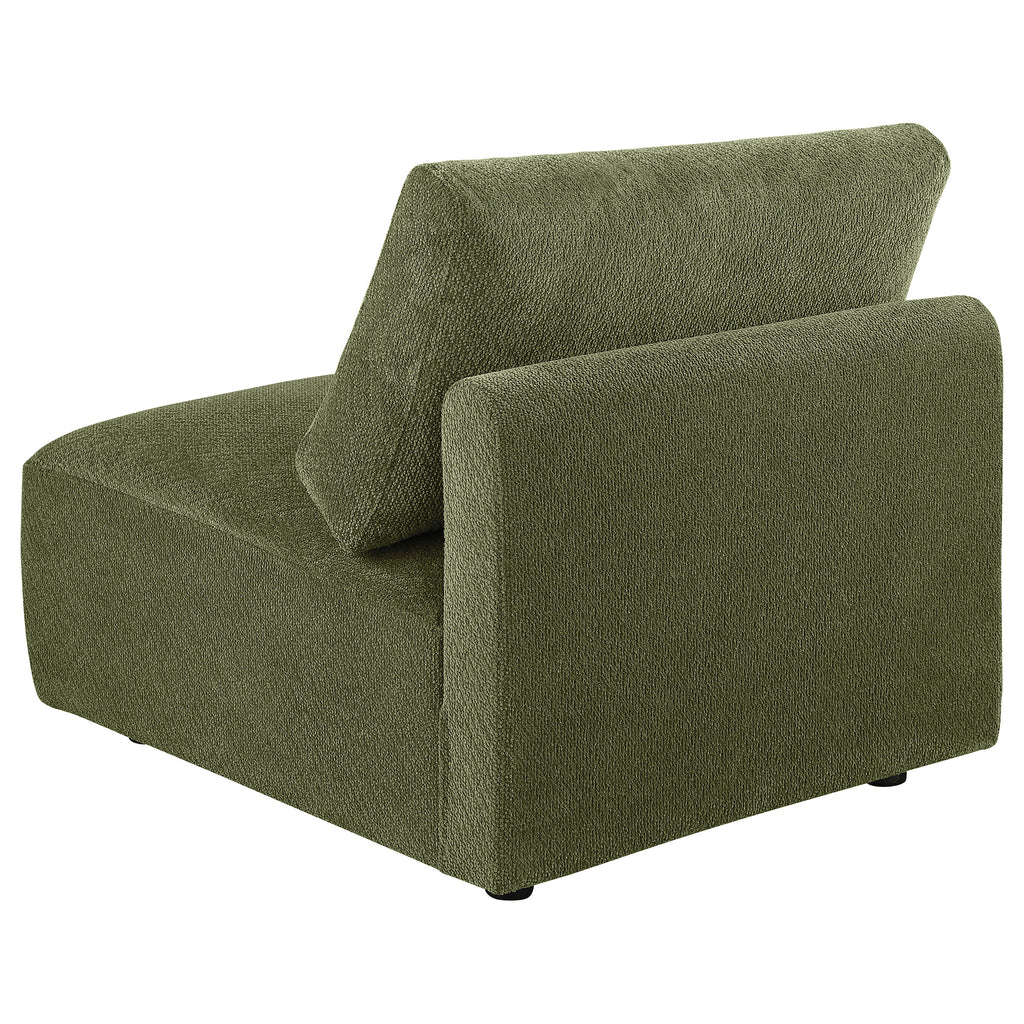 Elysia Fabric Upholstered Modular Armless Chair Green