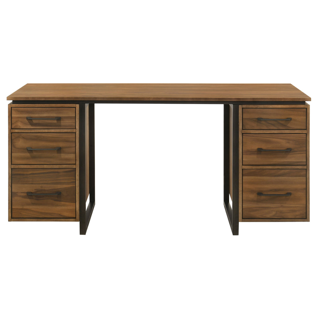 Berhalter 6-Drawer Double Pedestal File Computer Desk