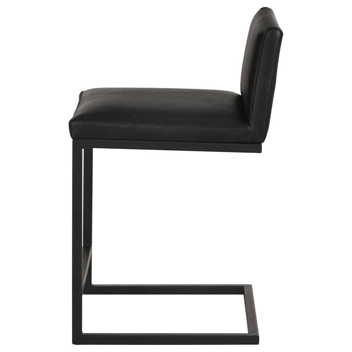 Vardon Genuine Leather Counter Height Chair Black (Set of 2)