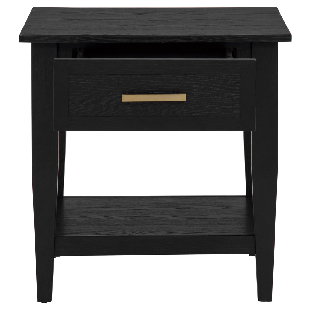 Lindenton 1-drawer Wood Occasional Side End Table Black