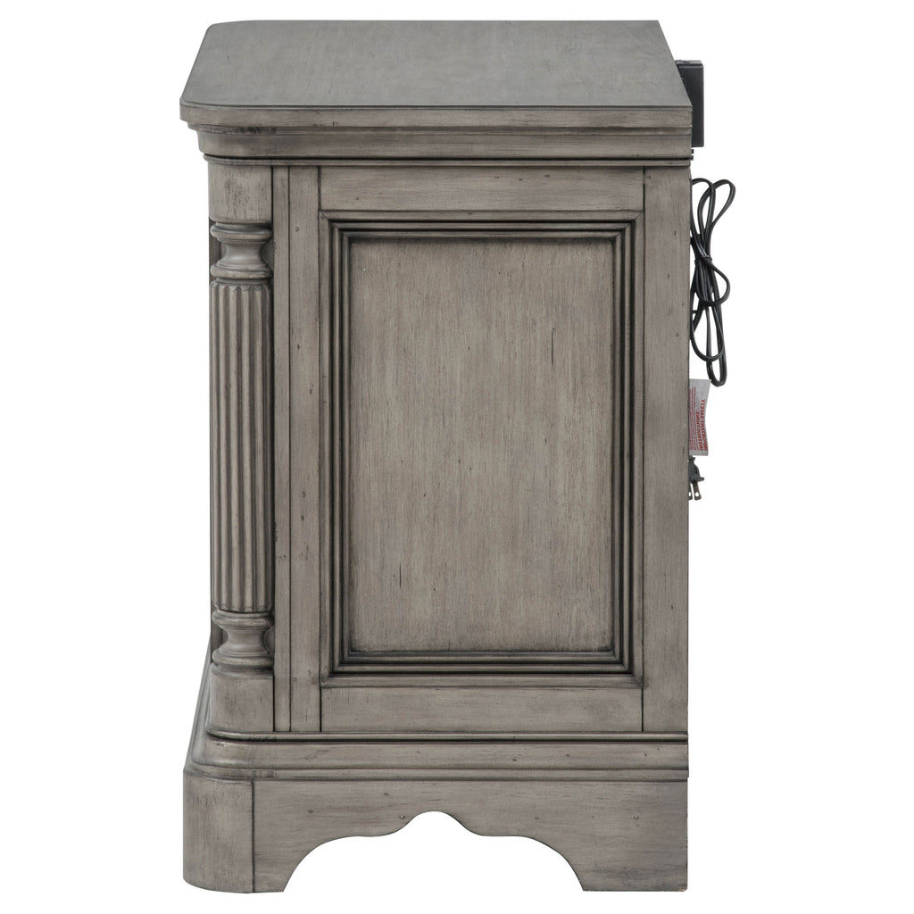 Cresswell 3-drawer Nightstand Bedside Table Weathered Taupe
