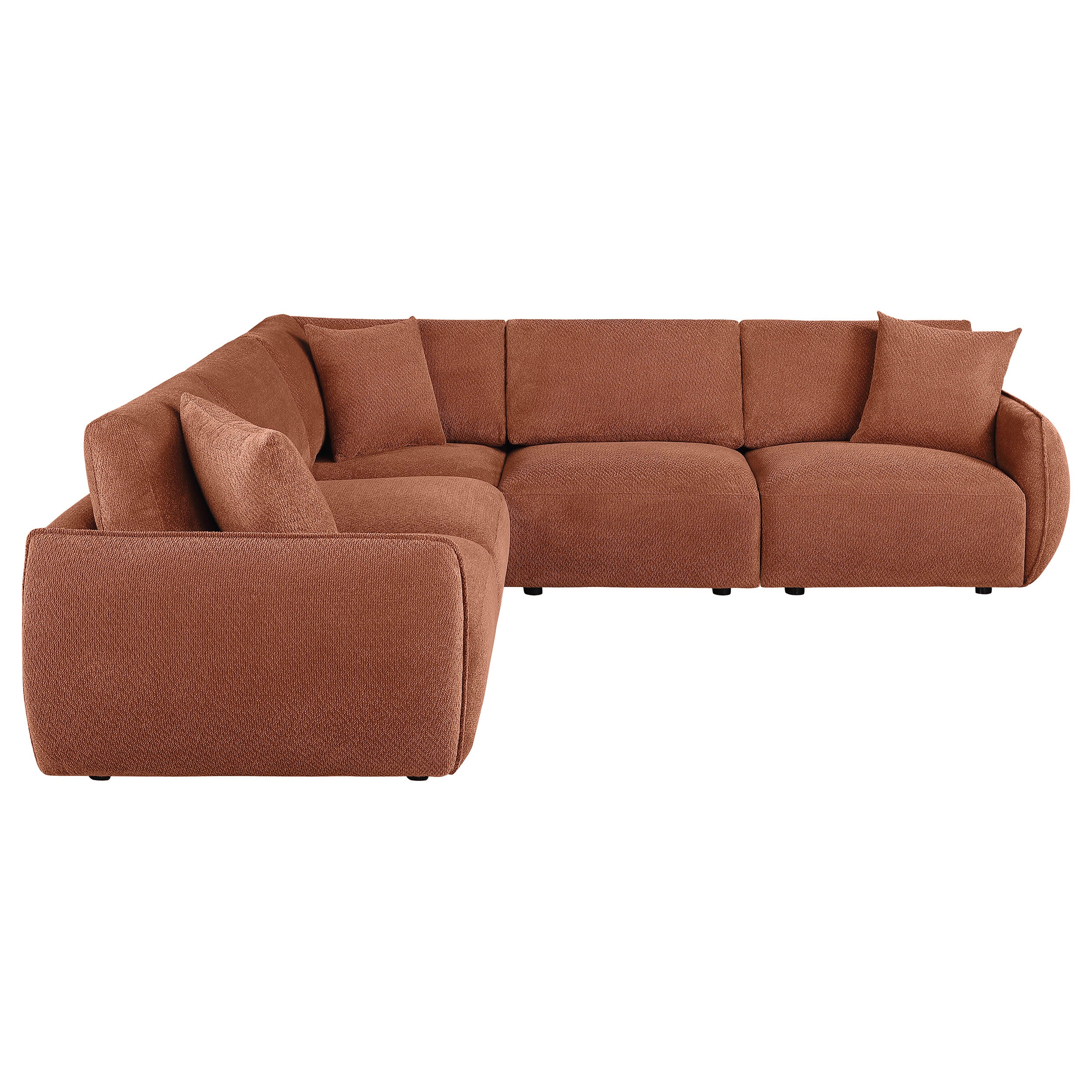 Elysia 5-piece Fabric Upholstered Modular Sectional Sofa Coral