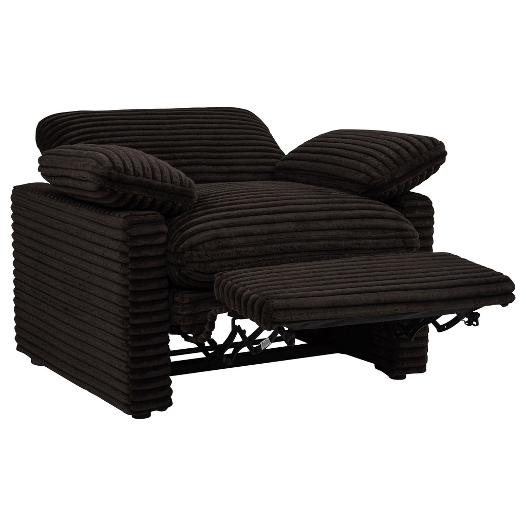 Collins Upholstered Power Recliner Chair Chocolate Brown