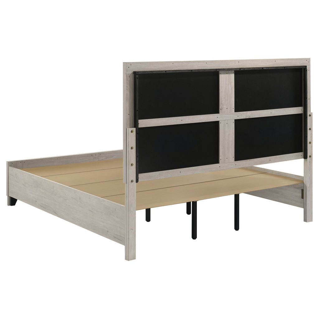 Farre Eastern King Upholstered Storage Platform Bed Washed Grey