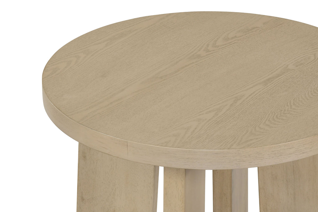 Strouse 47-inch Round Wood End Table Black