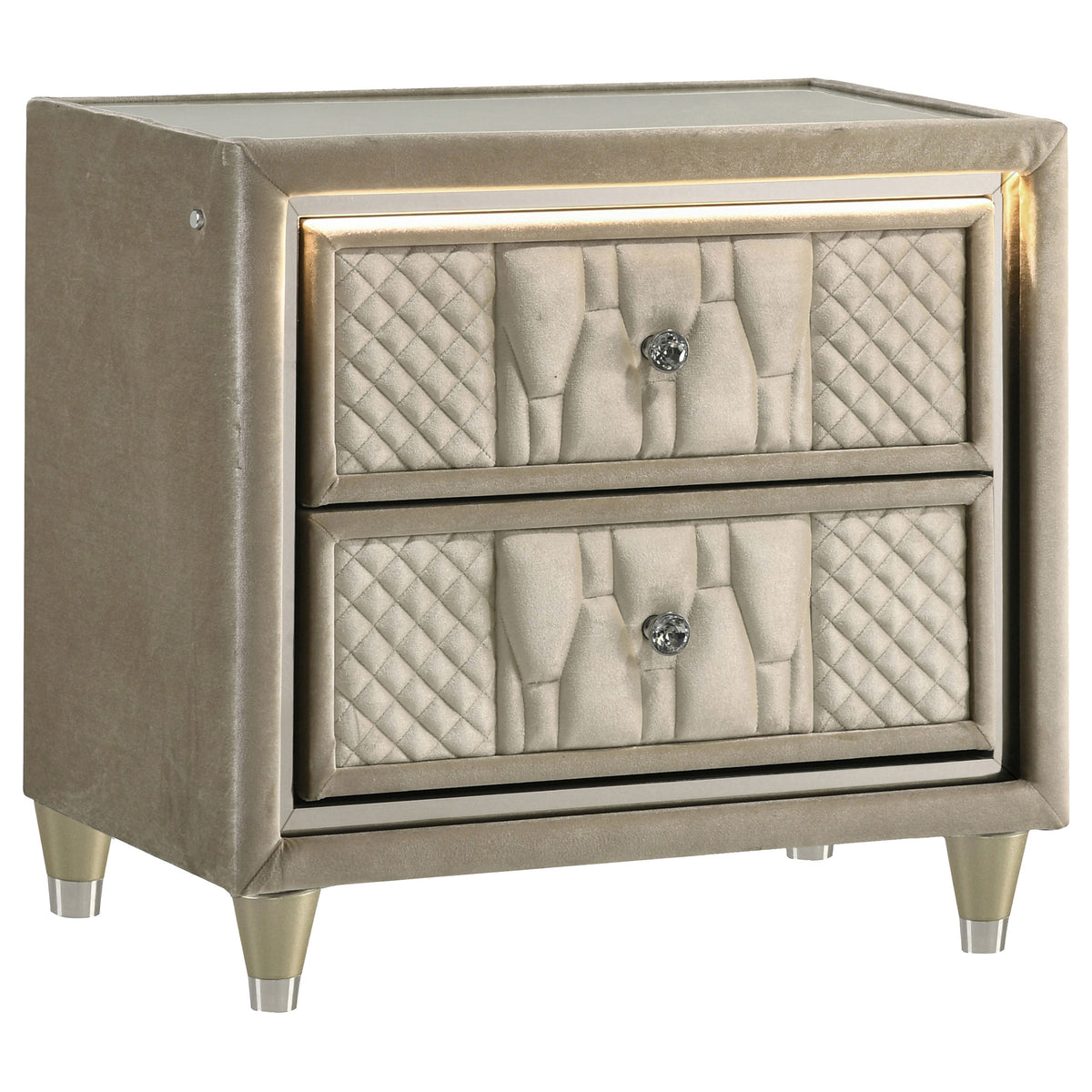 Lorient 4-piece Eastern King Bedroom Set Ivory and Camel