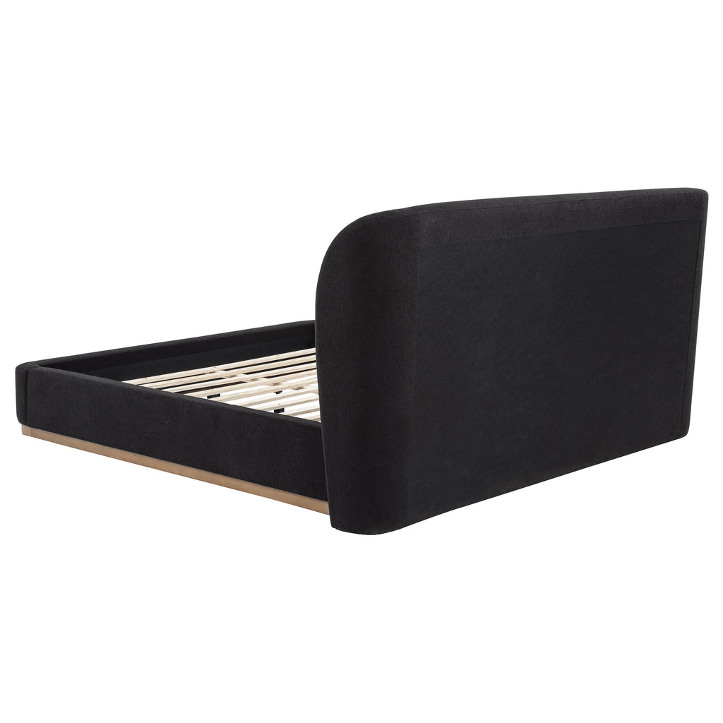 Blaire Upholstered California King Wingback Platform Bed Black