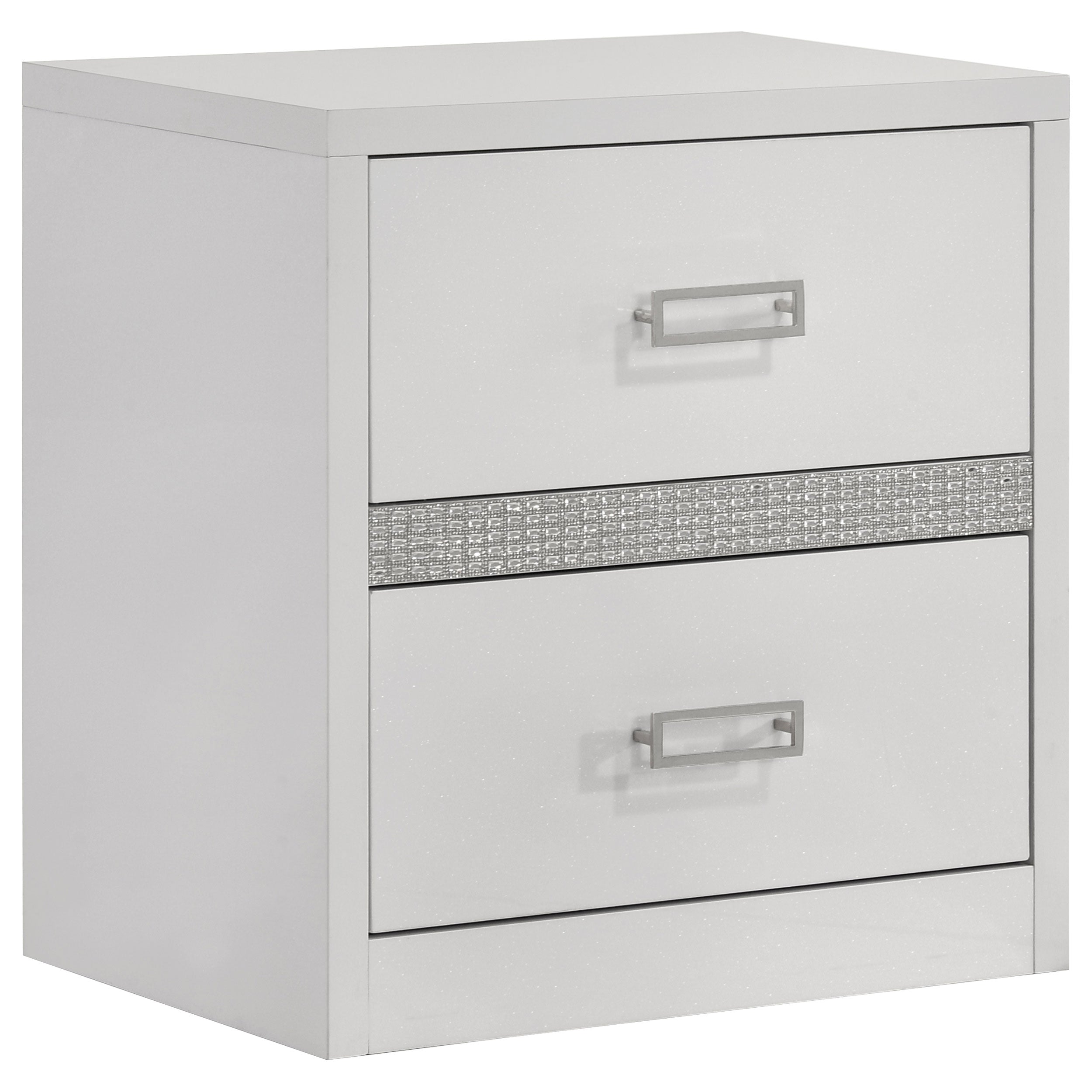 Viana 5-Piece Touch-Control LED Eastern King Bedroom Set White High Gloss