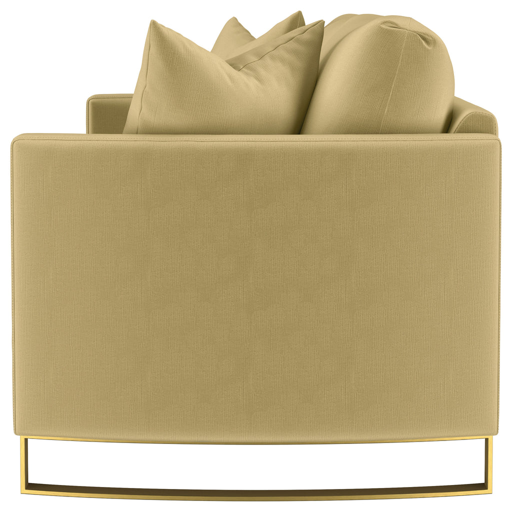 Corliss Upholstered Curved Track Arm Sofa Camel