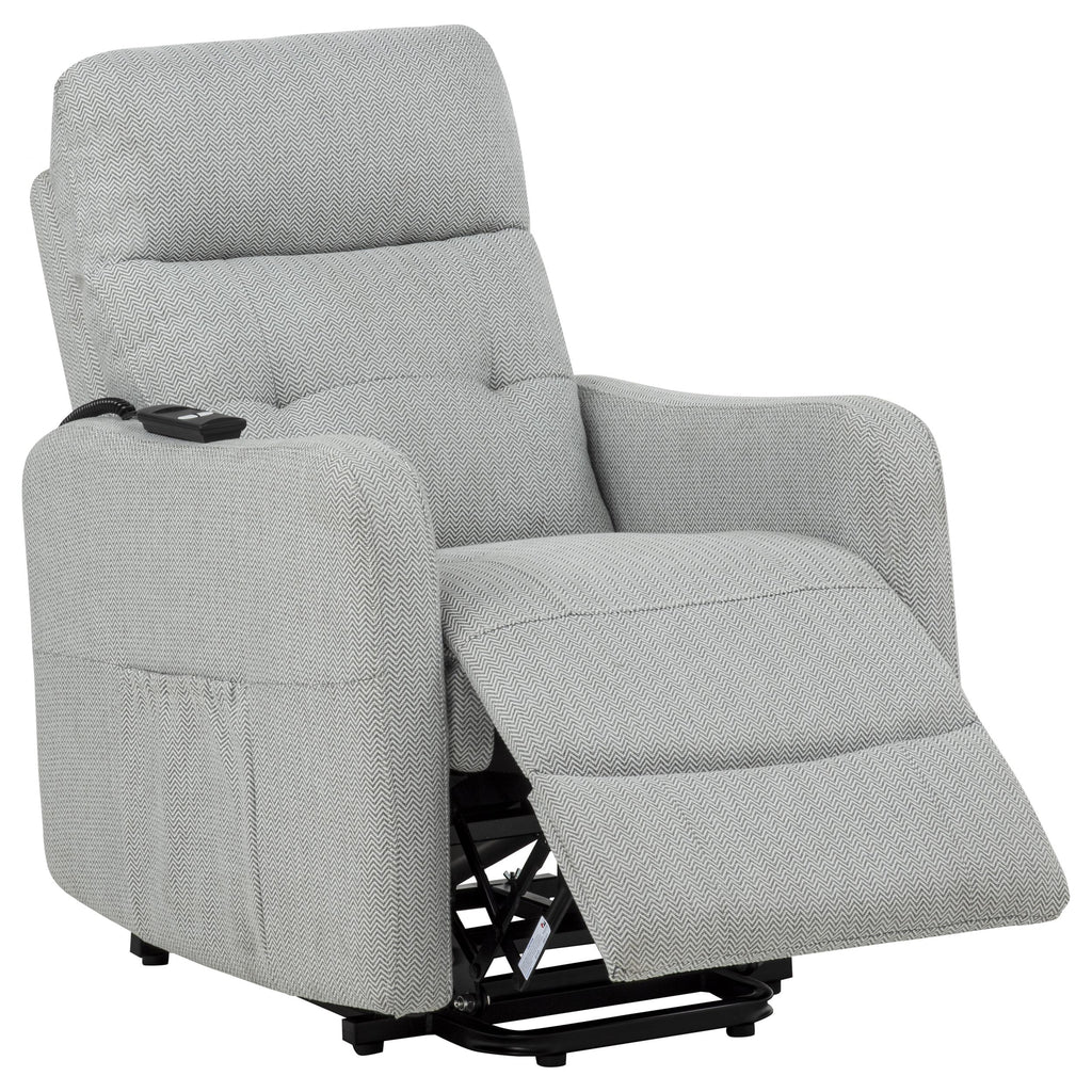 Dayes Upholstered Power Lift Recliner Chair Light Grey