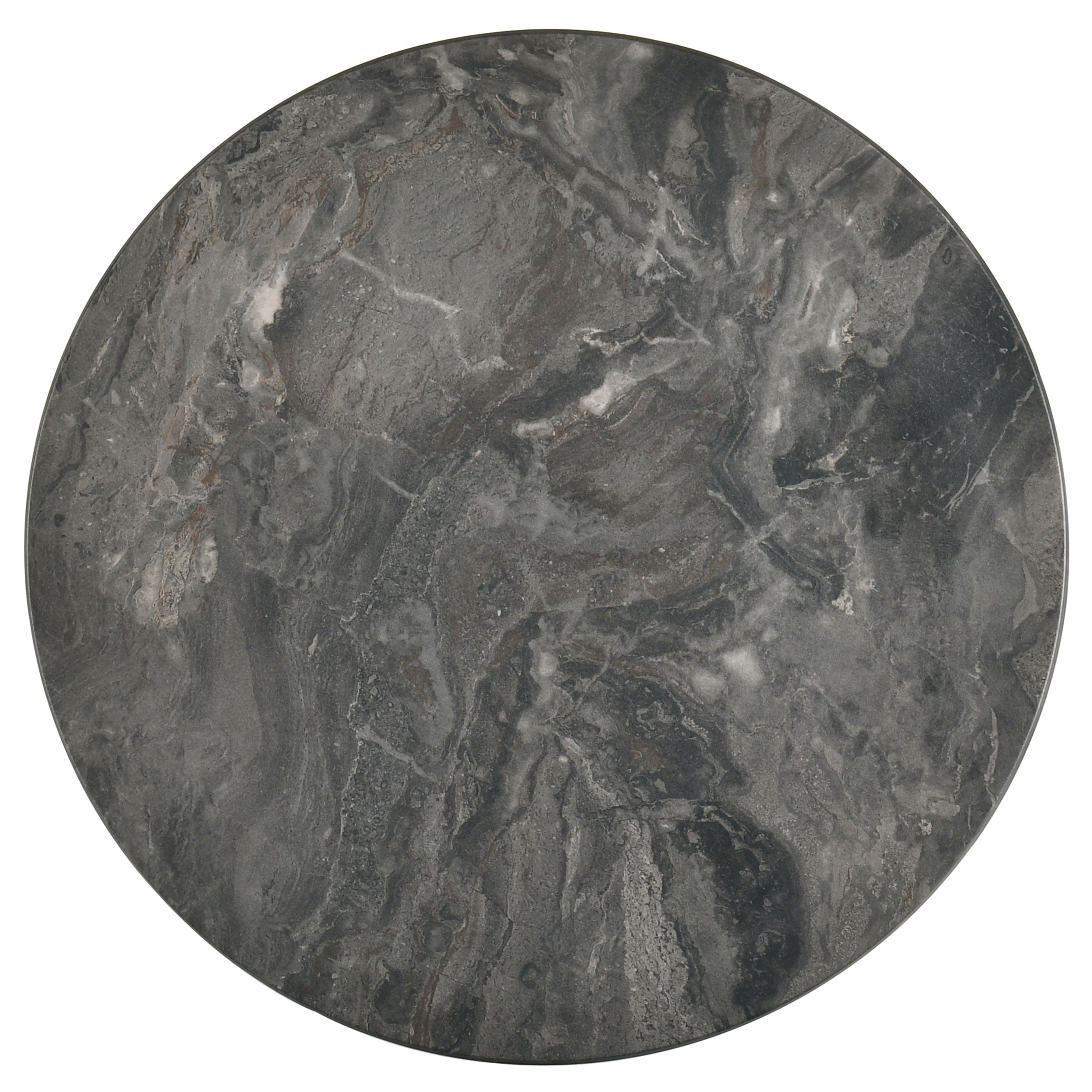 Bradley Round SmartTop End Side Table Smokey Grey and Dark Brown