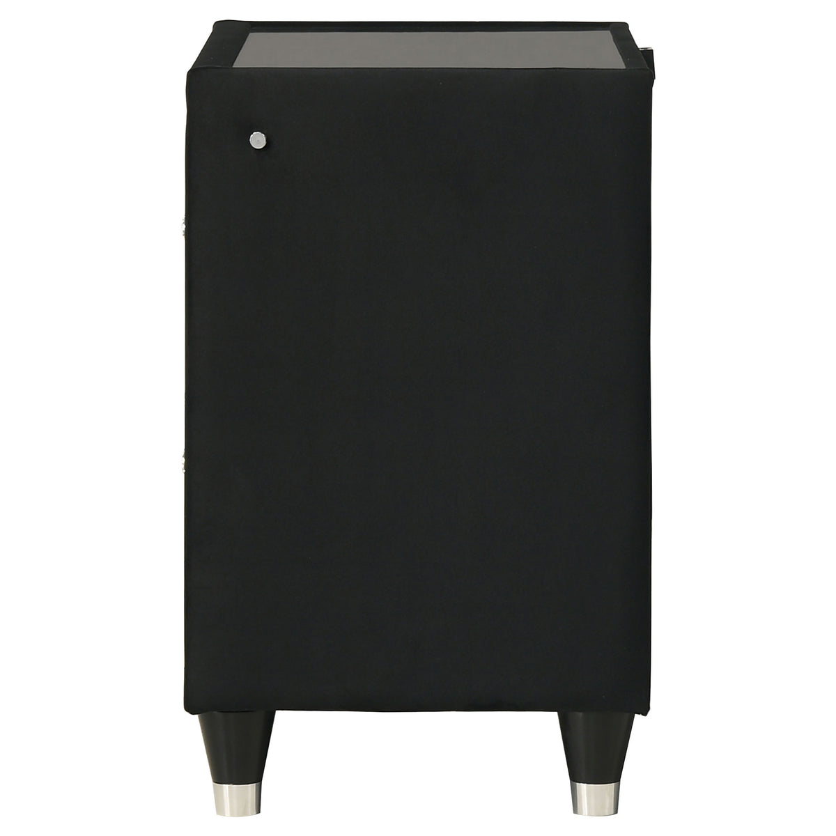 Ravenne 2-drawer Velvet Upholstered LED Nightstand with USB Black