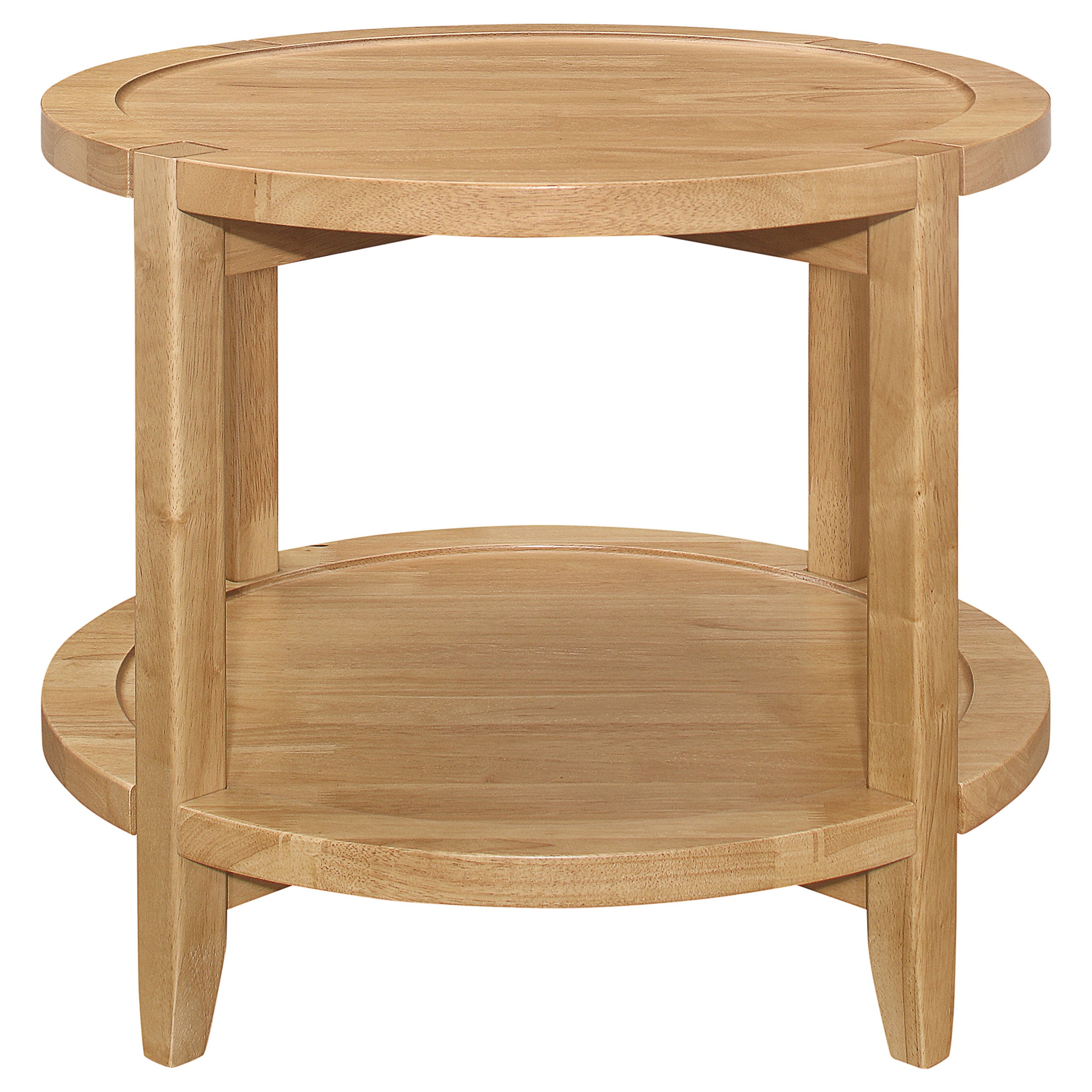 Camillo Round Solid Wood Side End Table Maple Brown
