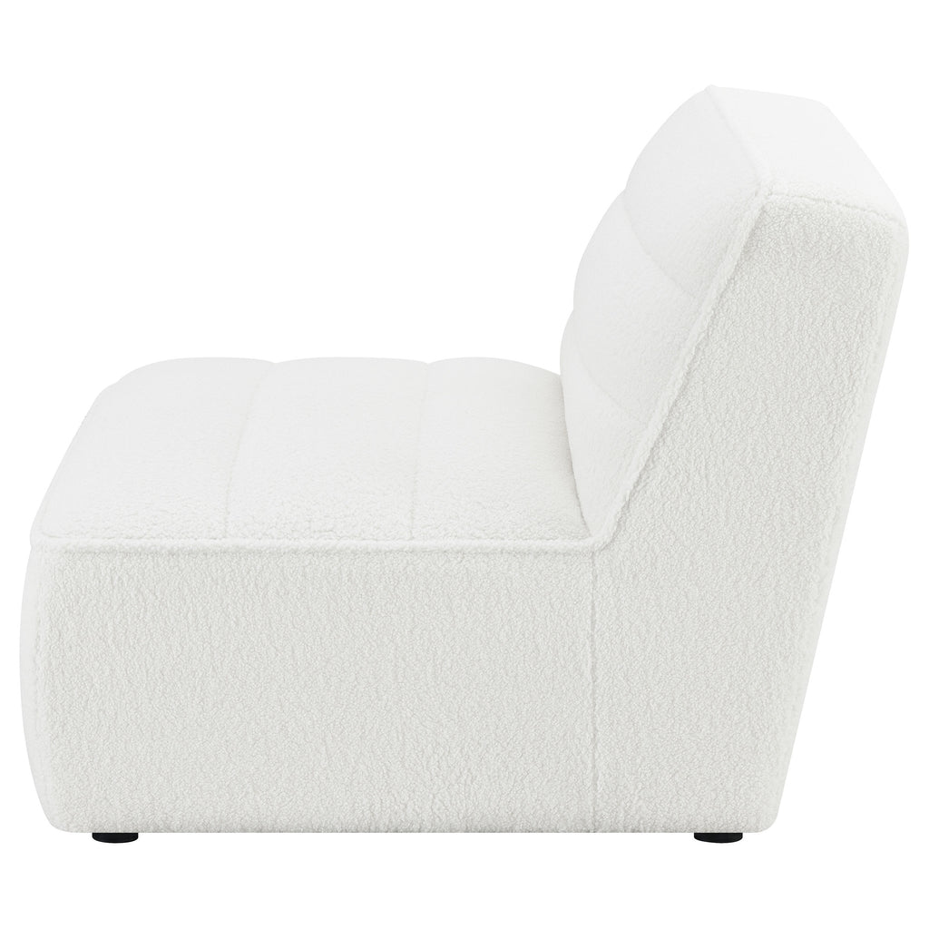 Sunny Upholstered Armless Chair Ivory Sherpa